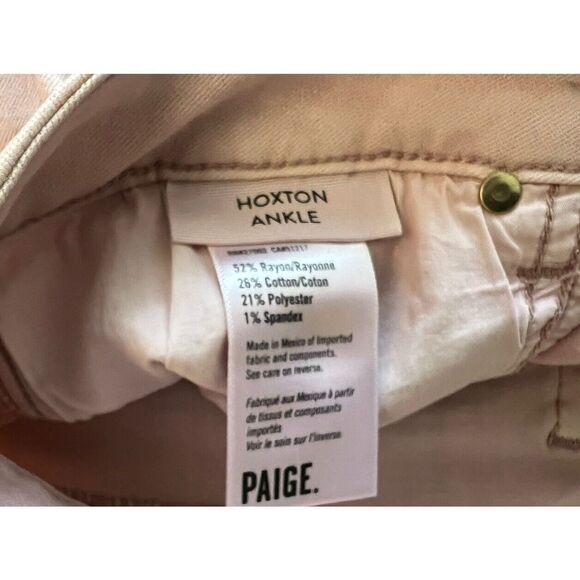 *PAIGE* PINK DENIM WOMEN SZ 33 HOXTON ANKLE STRAIGHT LEG JEANS Made In USA - Picture 12 of 14